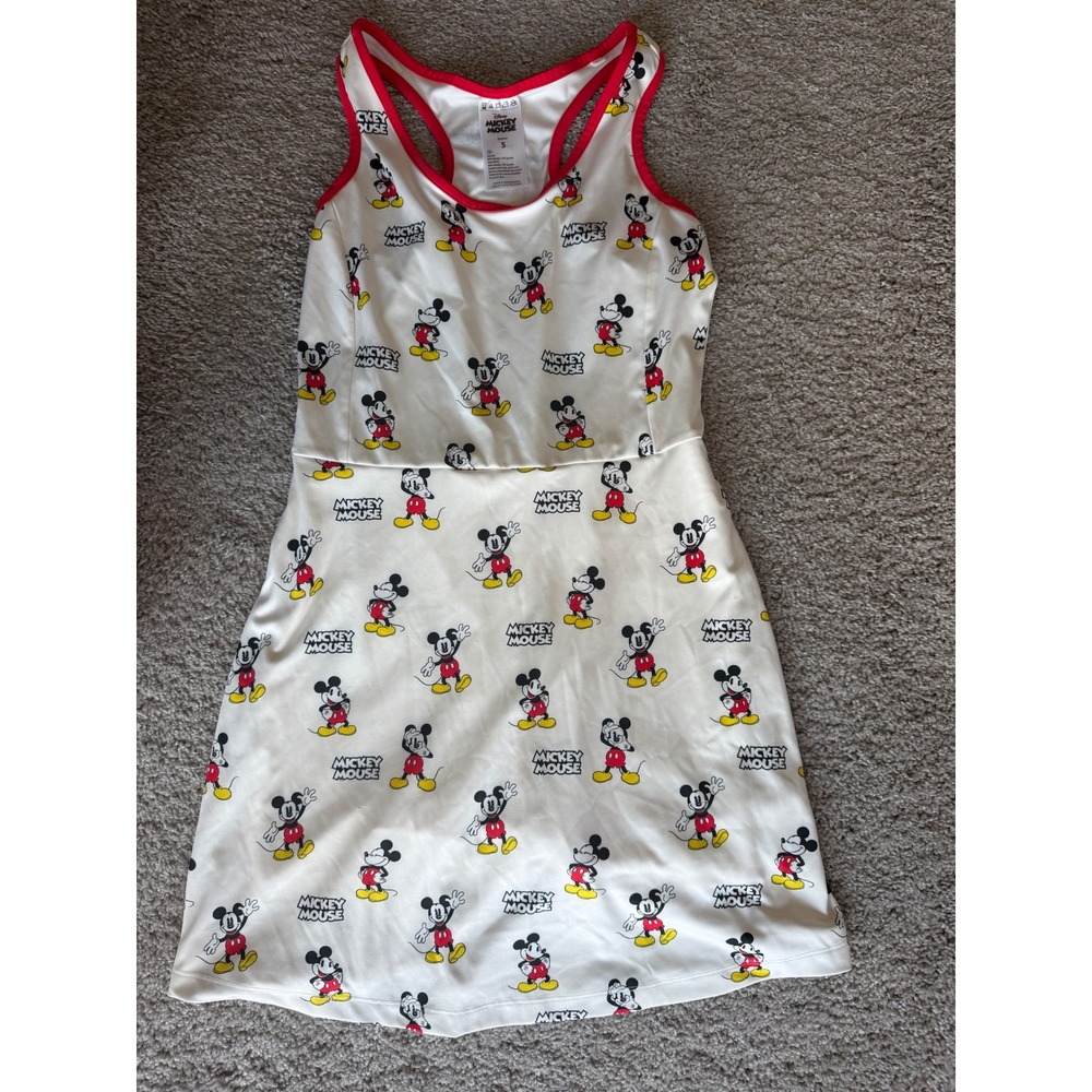 Disney Mickey Mouse Active Dress Women S White Red Racerback Tennis Skort Dress